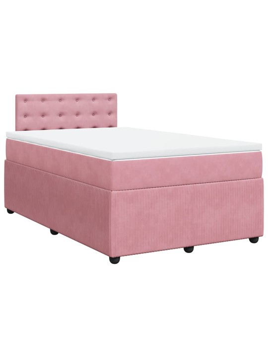 Box spring postel s matrací růžová 120 x 200 cm samet