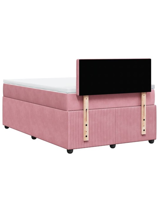 Box spring postel s matrací růžová 120 x 200 cm samet