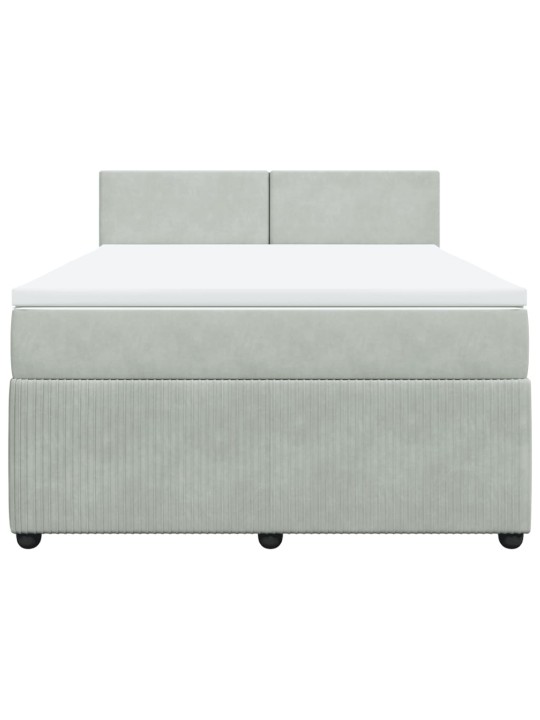 Box spring postel s matrací světle šedá 140x190 cm samet