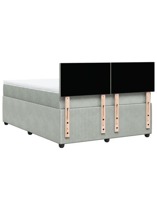 Box spring postel s matrací světle šedá 140x190 cm samet