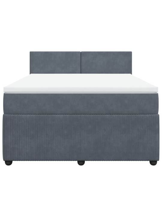 Box spring postel s matrací tmavě šedý 140 x 190 cm samet