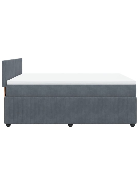 Box spring postel s matrací tmavě šedý 140 x 190 cm samet