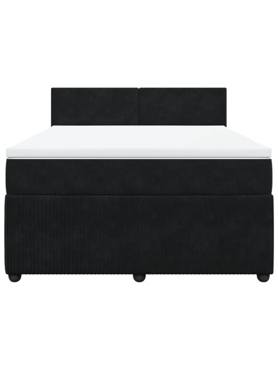 Box spring postel s matrací černá 140 x 190 cm samet