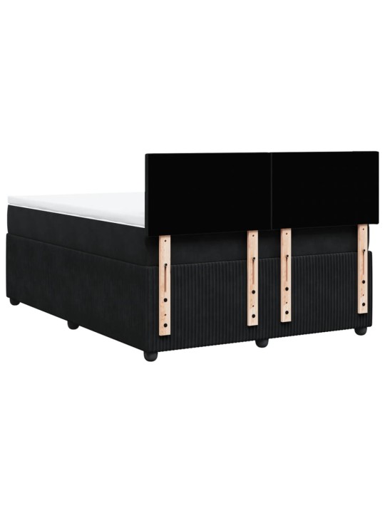 Box spring postel s matrací černá 140 x 190 cm samet
