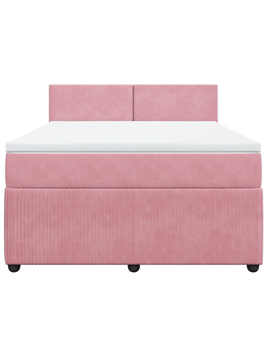 Box spring postel s matrací růžová 140x190 cm samet