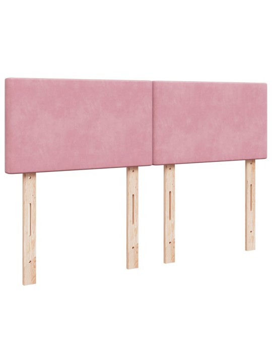 Box spring postel s matrací růžová 140x190 cm samet