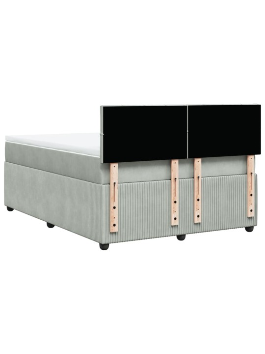 Box spring postel s matrací světle šedá 140x190 cm samet