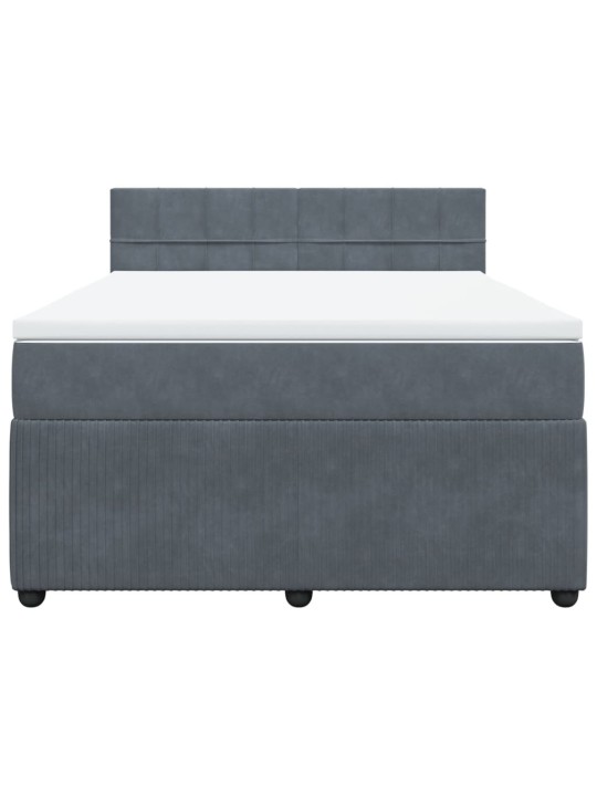 Box spring postel s matrací tmavě šedý 140 x 190 cm samet