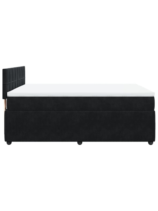 Box spring postel s matrací černá 140 x 190 cm samet