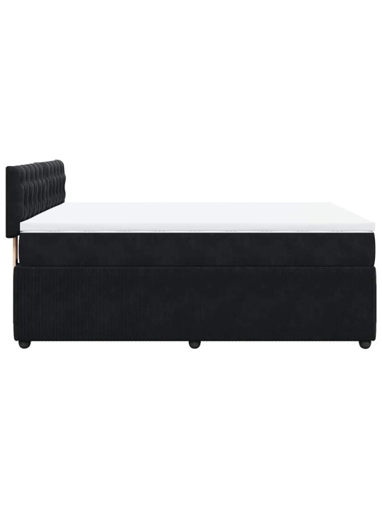 Box spring postel s matrací černá 140 x 190 cm samet