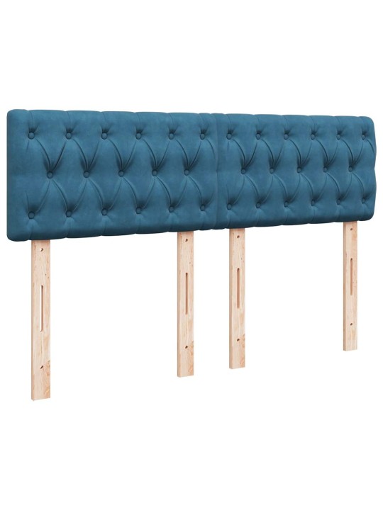 Box spring postel s matrací modrá 140 x 190 cm samet