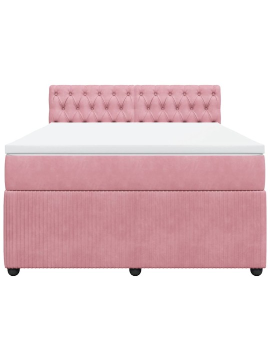 Box spring postel s matrací růžová 140x190 cm samet