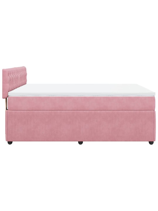 Box spring postel s matrací růžová 140x190 cm samet