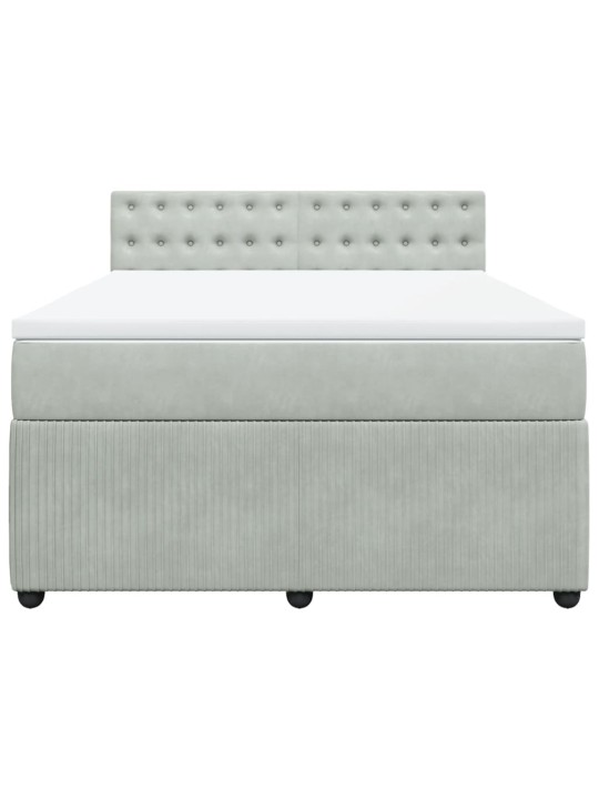 Box spring postel s matrací světle šedá 140x190 cm samet
