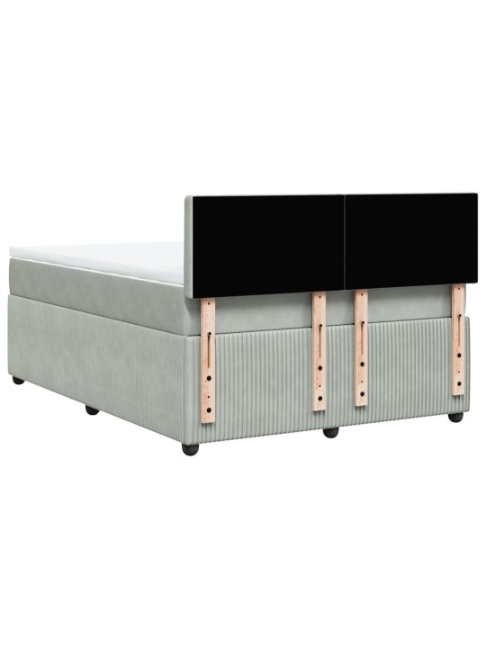 Box spring postel s matrací světle šedá 140x190 cm samet