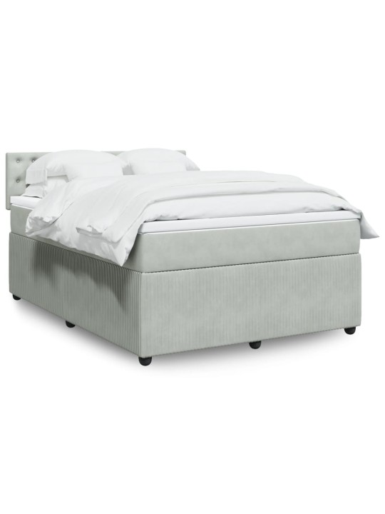 Box spring postel s matrací světle šedá 140x190 cm samet