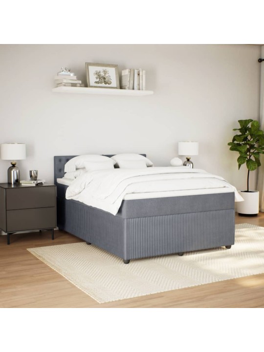 Box spring postel s matrací tmavě šedý 140 x 190 cm samet