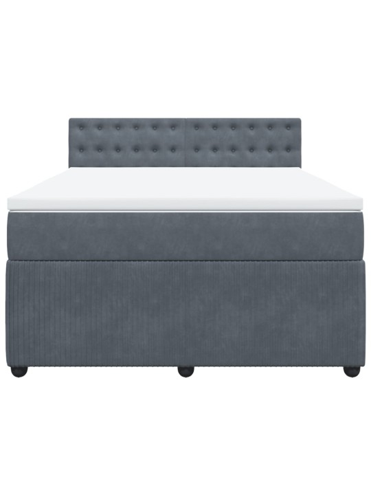 Box spring postel s matrací tmavě šedý 140 x 190 cm samet
