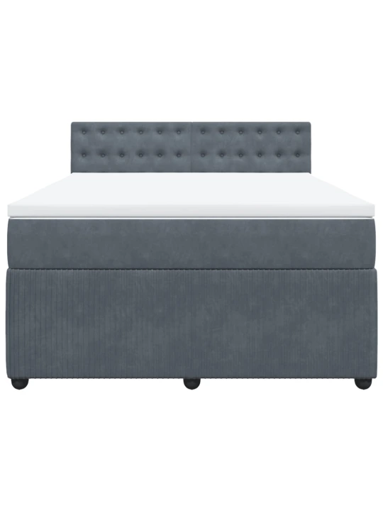 Box spring postel s matrací tmavě šedý 140 x 190 cm samet
