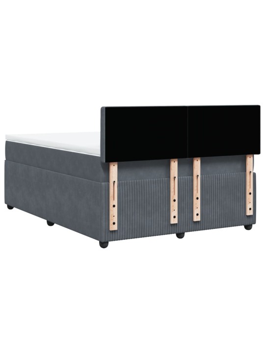 Box spring postel s matrací tmavě šedý 140 x 190 cm samet