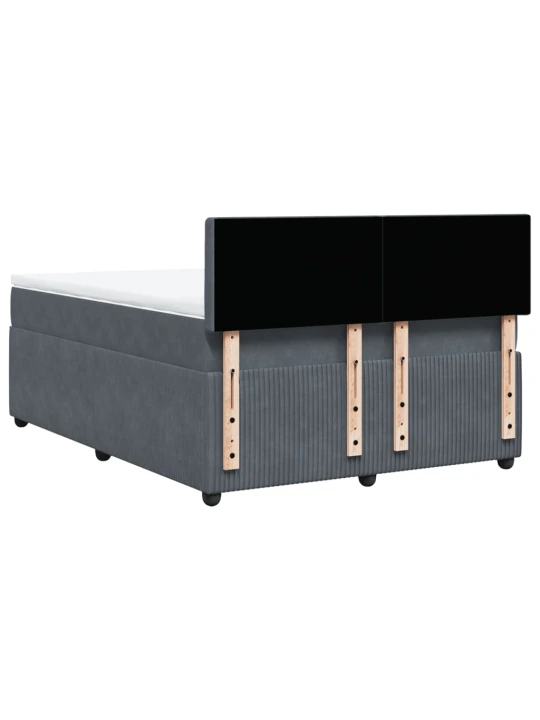 Box spring postel s matrací tmavě šedý 140 x 190 cm samet