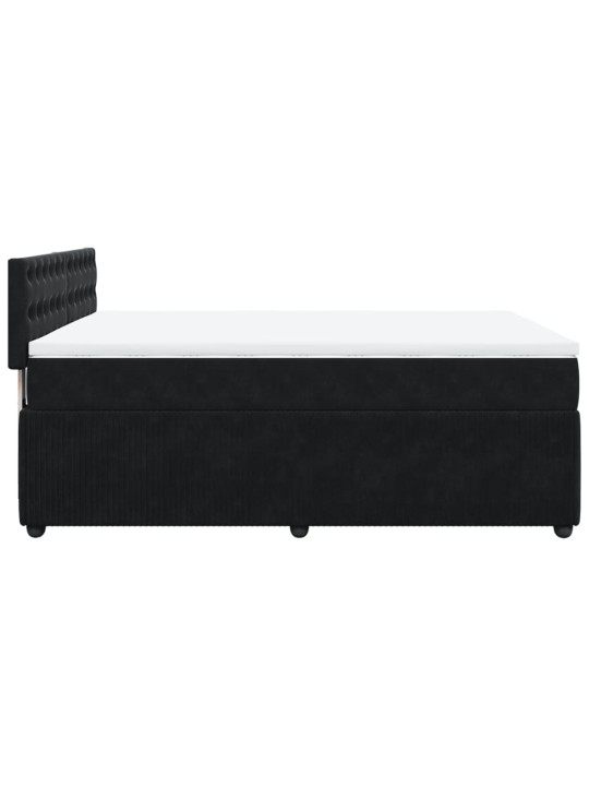 Box spring postel s matrací černá 140 x 190 cm samet