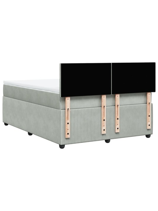 Box spring postel s matrací světle šedá 140x200 cm samet