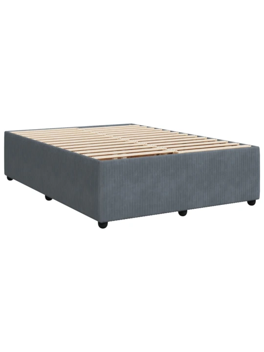 Box spring postel s matrací tmavě šedá 140x200 cm samet