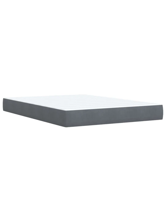 Box spring postel s matrací tmavě šedá 140x200 cm samet