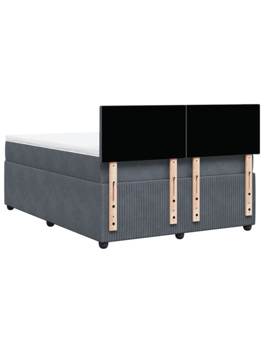 Box spring postel s matrací tmavě šedá 140x200 cm samet