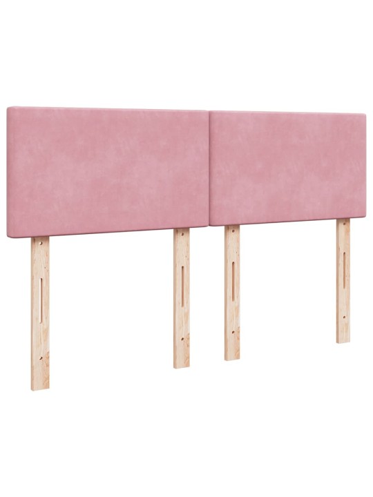 Box spring postel s matrací růžová 140x200 cm samet