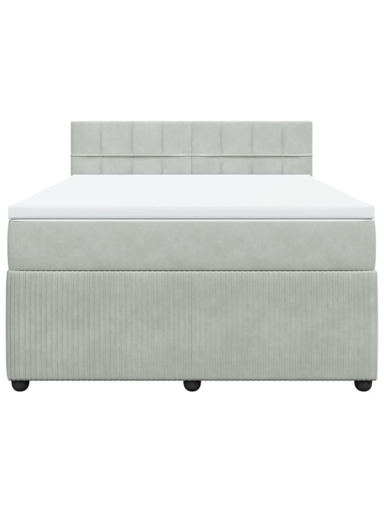 Box spring postel s matrací světle šedá 140x200 cm samet