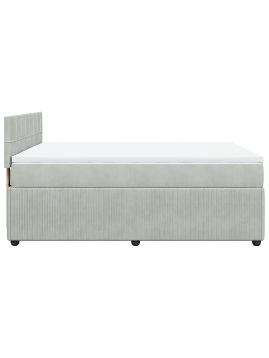 Box spring postel s matrací světle šedá 140x200 cm samet