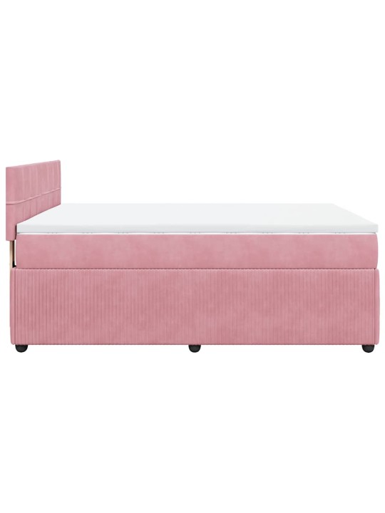 Box spring postel s matrací růžová 140x200 cm samet