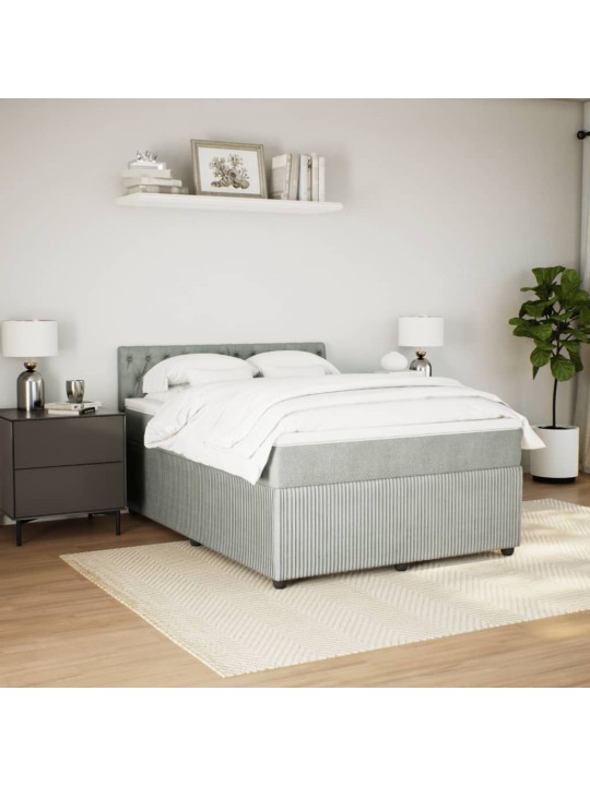 Box spring postel s matrací světle šedá 140x200 cm samet