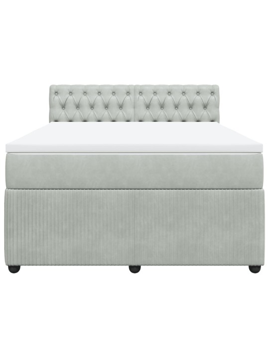 Box spring postel s matrací světle šedá 140x200 cm samet