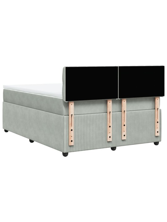 Box spring postel s matrací světle šedá 140x200 cm samet