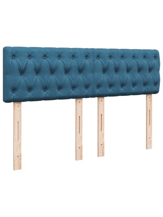 Box spring postel s matrací modrá 140 x 200 cm samet