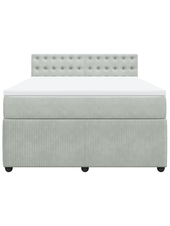 Box spring postel s matrací světle šedá 140x200 cm samet