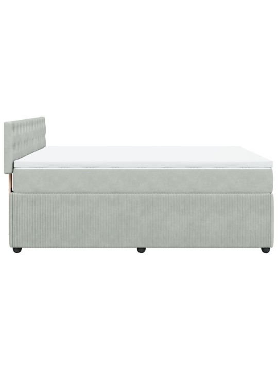 Box spring postel s matrací světle šedá 140x200 cm samet
