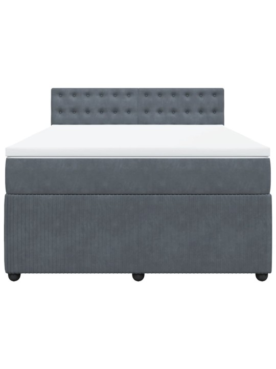 Box spring postel s matrací tmavě šedá 140x200 cm samet