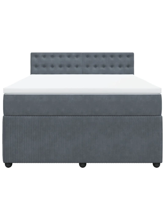 Box spring postel s matrací tmavě šedá 140x200 cm samet