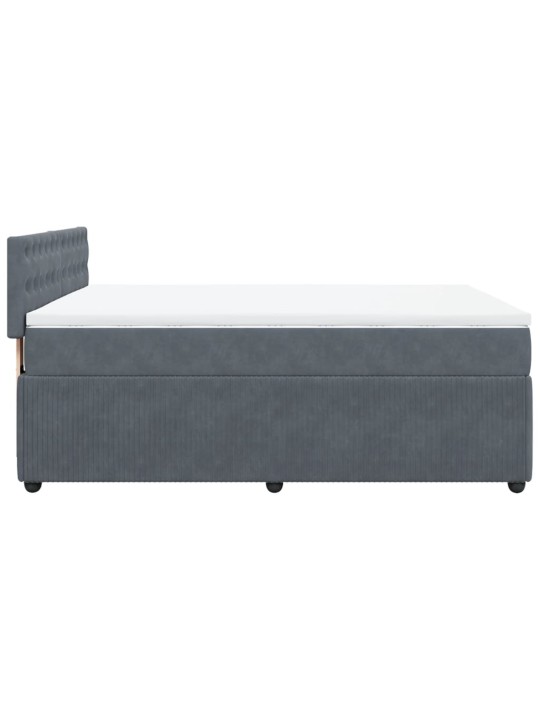 Box spring postel s matrací tmavě šedá 140x200 cm samet