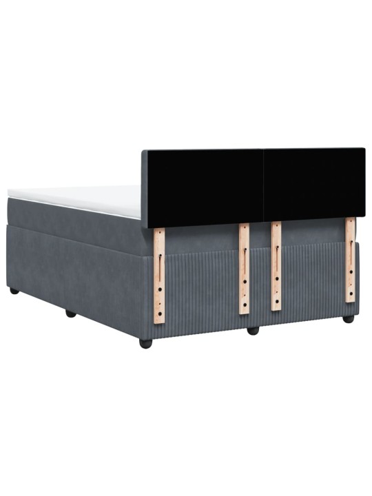 Box spring postel s matrací tmavě šedá 140x200 cm samet