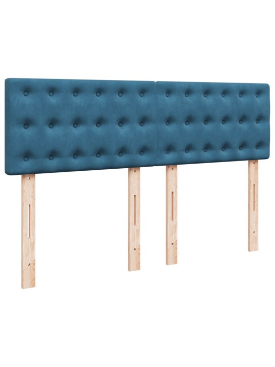 Box spring postel s matrací modrá 140 x 200 cm samet