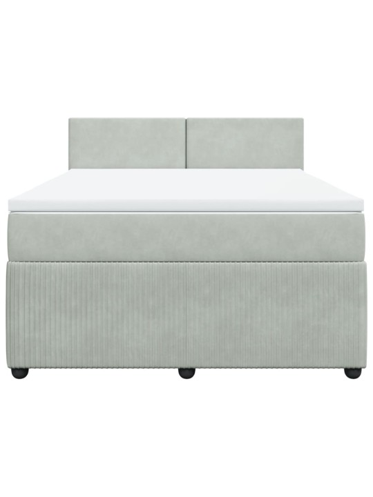 Box spring postel s matrací světle šedá 160x200 cm samet