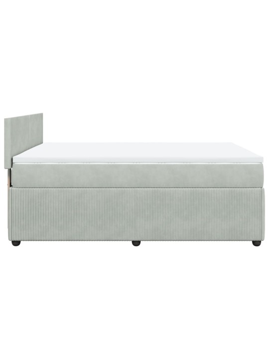 Box spring postel s matrací světle šedá 160x200 cm samet