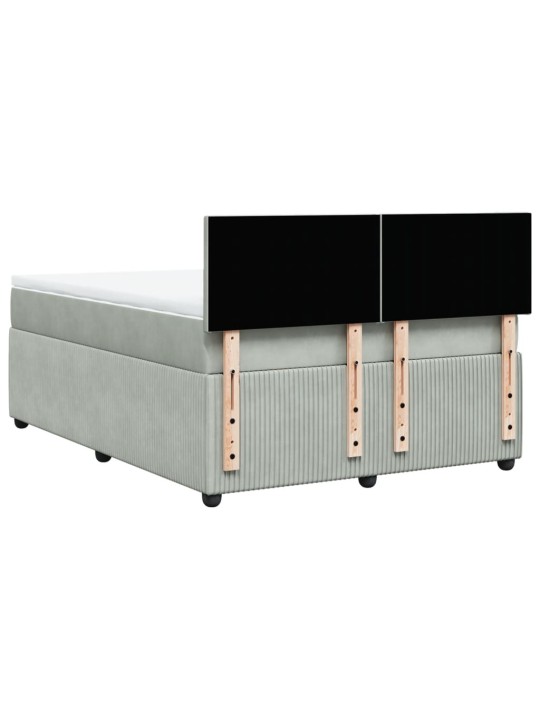 Box spring postel s matrací světle šedá 160x200 cm samet