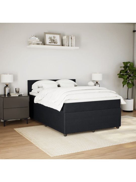 Box spring postel s matrací černá 160x200 cm samet