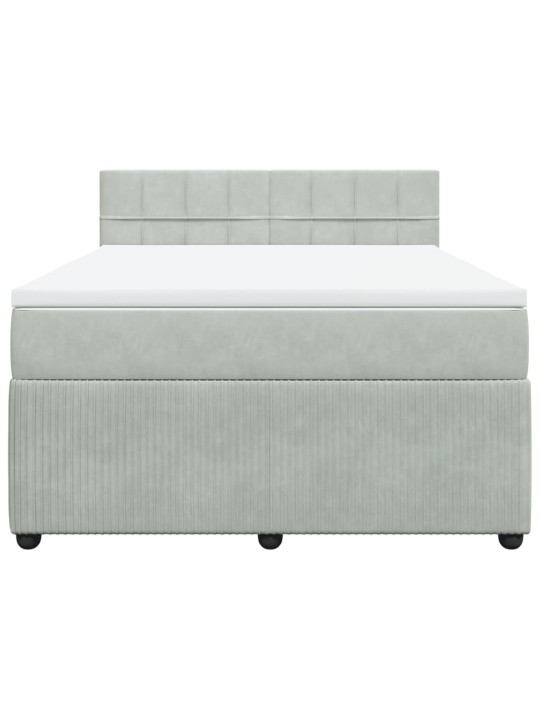 Box spring postel s matrací světle šedá 160x200 cm samet